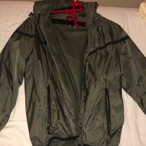 deep olive green mens windbreaker